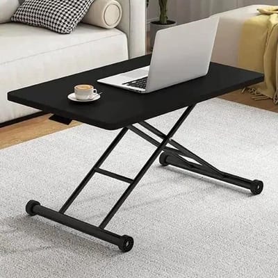 Opklapbare Salontafel - Vierkante Tafel - Woonkamer Gebruik - In Hoogte Verstelbaar - 120cm - Zwart