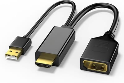Qost - HDMI Male naar Displayport Female Adapter - USB Voeding - Actieve Kabel Adapter - HDMI 2.0 4K/60Hz - HDMI to DP adapter