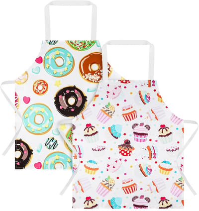 Dailygoods- Kinderschorten 2 stuks - Waterdichte Speelschort - Cartoonstijl - Keukenschort Kind - Kinderschort met Mouwen - Peuterschilderset