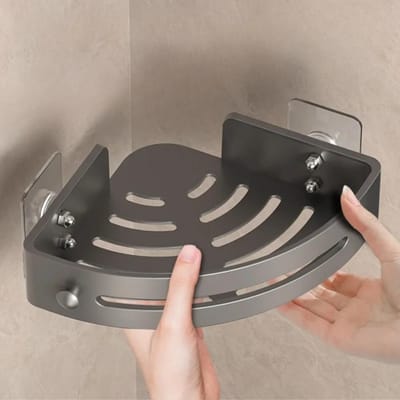 3/2/1 STKS Shampoo Rek Badkamer Plank Legering Make-up Opbergorganizer Douche Accessoires Zonder Boren Muur Hoekplank Heet gray