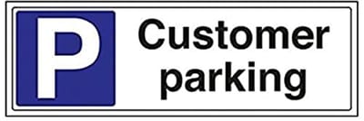 Parkeerbord voor Klanten - Landschap - 450mm x 150mm - Stijf Kunststof