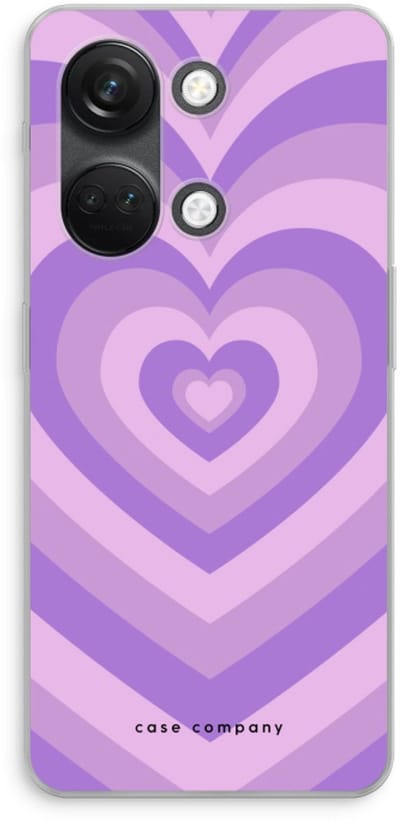 Case Company® - Hoesje geschikt voor OnePlus Nord 3 hoesje - Hart Paars - Soft Cover Telefoonhoesje - Bescherming aan alle Kanten en Schermrand