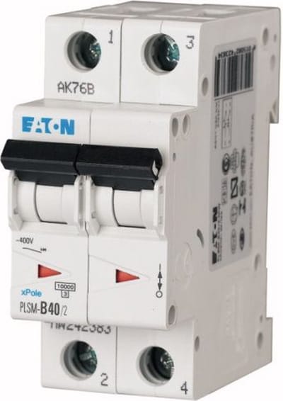Eaton Installatieautomaat PLSM-C40/2-MW , C 40A , 2 Polig , 10 kA