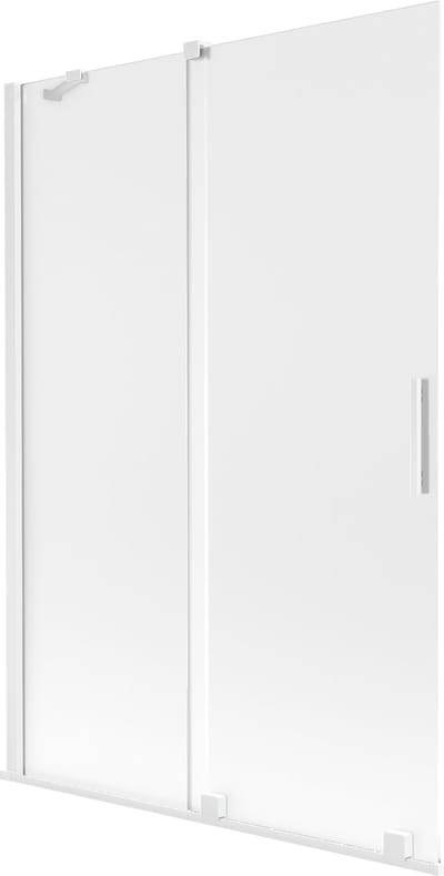 Mexen Velar badwand 2-delige schuifdeur 120 x 150 cm, ijsglas, wit - 896-120-000-31-20