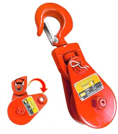 Snatch Blok 2 Ton met Haak - 3 inch Schijf voor 3/8 inch Draad Touw - 4700LB Katrol voor Sleepwagen en Lier Accessoires