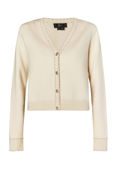 Faina Vest met parels Dames wolwit