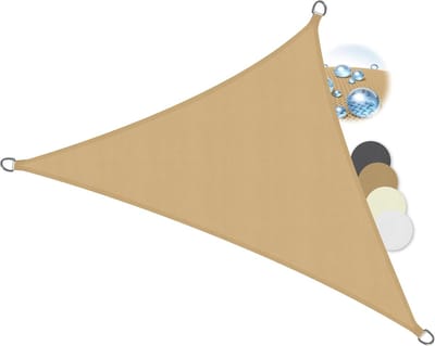 Schaduwdoek Driehoek - Zonnescherm - 6x4x4 m - Schaduwdoek Driehoekig met UV-bescherming - Zonnezeil Zand - 600x400x400 cm - Waterafstotend & Ademend - PES Luifeldoek - Zonwering voor Tuin, Terras & Balkon - Inclusief Bevestigingstouwen