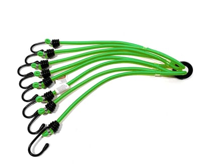 JUMBO spinbinder groen  80 cm, 8 armig, 8mm met plastic coat hakenfietsbinder/ snelbinder