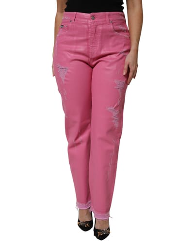 Versleten Hoge Taille Rechte Jeans