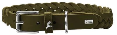 Hunter Hondenhalsband Solid Education Olive Maat S-M