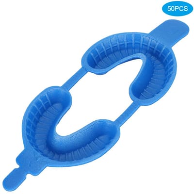 50 Stuks Set Wegwerp Fluoride Tray Dubbele Boog Trays Tandheelkundige Accessoire GereedschappenM L blue