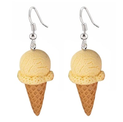 Fako Bijoux® - Oorbellen - IJsjes - Hoorntjes - Crème