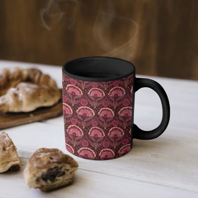 Magische Mok - Foto op Warmte Mokken - Koffiemok - Antiek - Bloemen - Kleurrijk - Magic Mok - Beker - 350 ML - Theemok