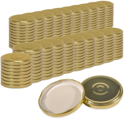 Oputec 200x twist-off draaideksel TO 82 (82 mm) – gouden inmaakdeksel – reserve voor jampotten & weckpotte