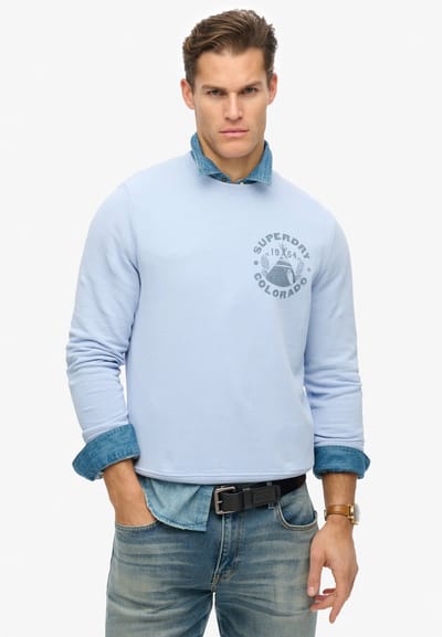 Superdry - Lo-Fi Outdoor Mono Relaxed sweatshirt met ronde hals - Heren - Truien
