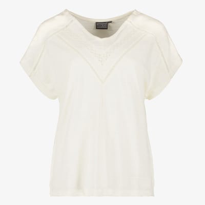 Twoday dames T-shirt wit met borduursels - Maat S