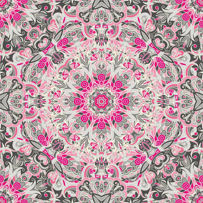 Vinyl | Vloerkleed vinyl |Pinky brain, roze bloem | 95x145 cm