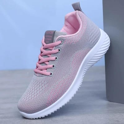 Casual schoenen voor dames lente/zomer nieuwe ademende mesh outdoor zachtzool hardloopschoenen dikzool schoenen voor dames 37 gray