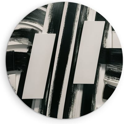 Saammp Muurcirkel Hout - Abstract - Geometrische Kunst - Ø 90 - Wandcirkel - Wanddecoratie Cirkel - muurdecoratie Woonkamer - Slaapkamer decoratie - Rond Schilderij
