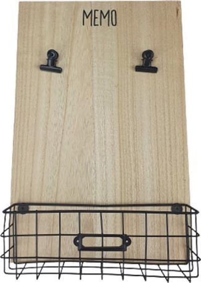 Memohouder - Zwart / Bruin - Hout - L35 x B23