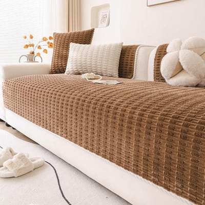 Nieuwe Herfst Winter Bankhoes Antislip Modern Bankkussen Effen Kleur Geometrisch Pluche Kussen Universele Verdikkende Bankhoes 70x70cm 1pcs