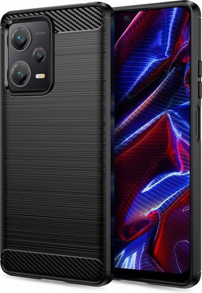 Hoesje geschikt voor Xiaomi Poco X5 / Redmi Note 12 5G - Techsuit Carbon Silicone Back Cover - Zwart