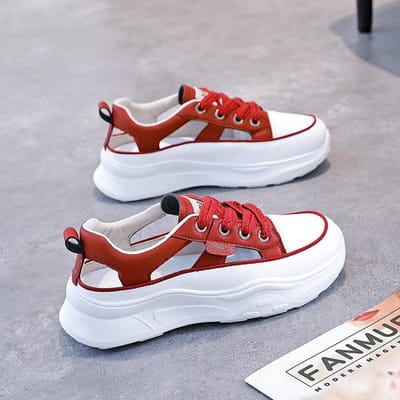Dames Sportsandalen Nieuwe Zomer Ademende Mesh Schoenen Holle Papa Schoenen Damesschoenen Strandschoenen 40 white
