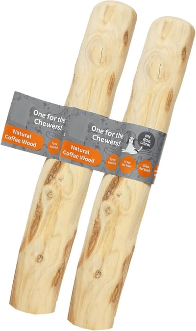 Hond Kauwspeelgoed - Natuurlijk Hout - Angst Verlichting - Splintervrij Hardhout - 2 Klein - Natuurhout