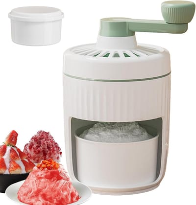 Handmatige IJsmachine - IJshouder IJsmolen - Cocktails Maken - Efficiënte IJshakselaar - 13.6 x 13.6 x 21.5 cm - Wit
