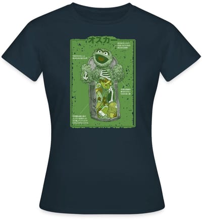 Sesamstraat Oscar Anatomie Vuilnisbak T-Shirt Dames