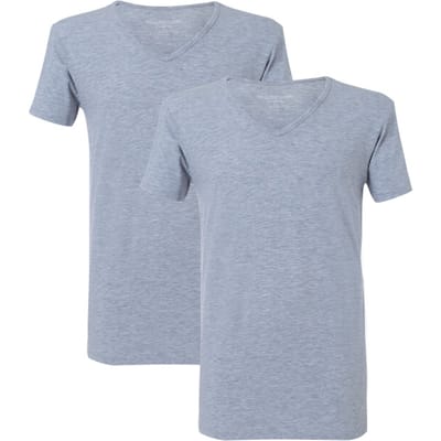McGregor - Premium Stretch T-shirt - V-neck - 2-Pack - Grijs - S