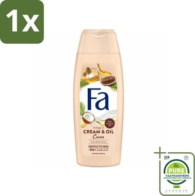 1 x Fa - Cream & Oil Cacao - Douchecrème - Cacaoboter Met Kokosolie - 250 ml - Douchecrème - Cacaoboter - Kokosolie - Hydraterende - Verzorging