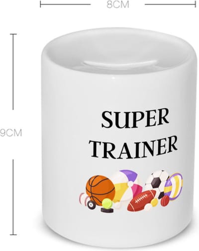 Akyol - super trainer Spaarpot - Sport - coach - balsport - trainer - geschenk - verjaardag - love gift - 350 ML inhoud