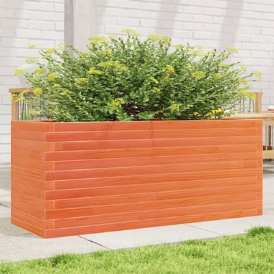 vidaXL - Plantenbak - 110x40x46 - cm - massief - grenenhout - wasbruin