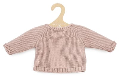 Asi poppenkleding - gebreide blouse voor poppen, warm en roze.