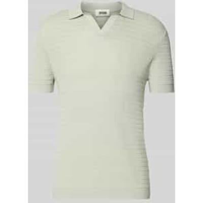 slim fit knitwear-poloshirt met structuurpatroon model 'BRAIAN'