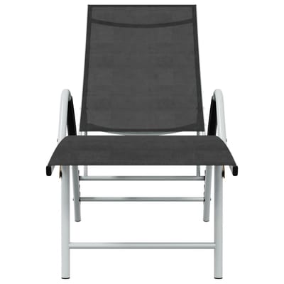 vidaXL - Ligbed - textileen - en - aluminium - zwart