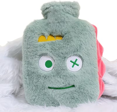 Nivard Warmwaterzak Met Hoes - Warmwaterkruik - Warmtekussen - Warmtekruik - Knuffel - Kruik - Bag - Groen
