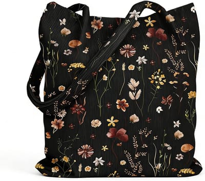 Cordtasche voor dames, Tote Bag met magneetsluiting en binnenvak, Stijlvolle shopper van zacht corduroy voor kantoor, winkelen of school