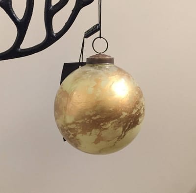Diga Colmore grote kerstbal Goud marmer 10cm 2 stuks