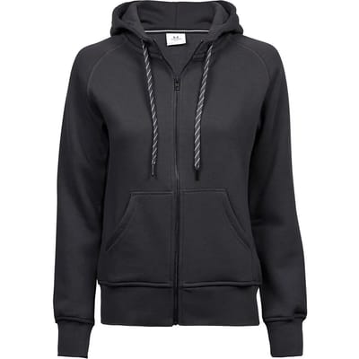 Tee Jays - Dames Fashion Hoodie met rits - Dark Grey (Solid) maat S