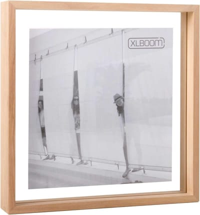 XLBoom Floating Box Fotolijst Timber 32x32cm - Zwevend houten frame met glas - Verkrijgbaar in wit, lichtbruin, donkerbruin en zwart – Tijdloze design fotolijst voor modern wonen