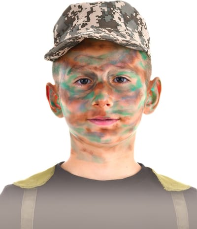 GOODMARK - Militaire make-up kit met kwastje en sponsje voor kinderen