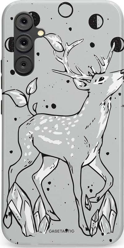 Casetastic Hoesje Geschikt voor Samsung A34 (5G) - Stijlvolle Beschermende Duo-layer Case - Kristalwoud