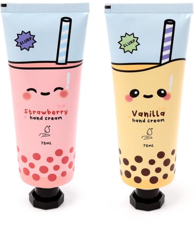 Handcrème - moisturising hand cream - Foodiemals - Bubble tea - Boba tea - vanilla of strawberry assorti - 1 stuk - 75 ml