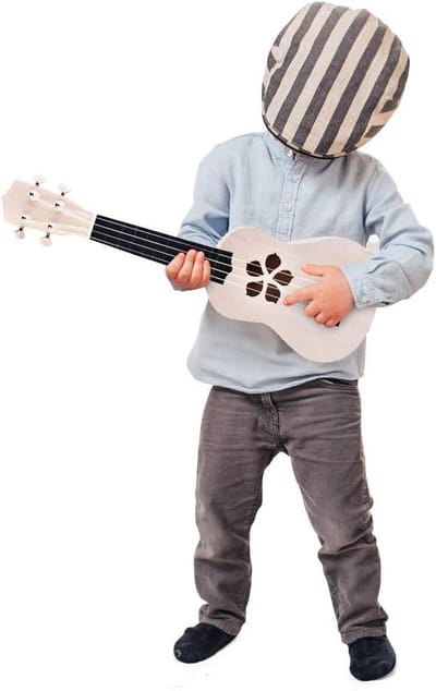 Doe-het-zelf Ukelele - Kindergitaar Muziekinstrument - Muziek Leren Spelen - Eenvoudige Montage Kit - 53 cm - Natuurlijk Hout