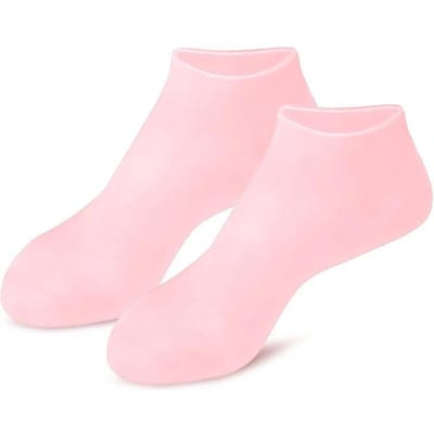 Siliconen Hydraterende Sokken Exfoliërende Gel Hielsokken Eelt Gebarsten Dode Huid Verwijderen Beschermer Pijnverlichting Voetverzorging roze
