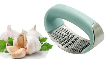 Knoflookpers - Knoflooksnijder - Knoflook pers met handvat - Mintgroen - Knoflook snijden - Knoflookpletter - Keukentool - CHPN