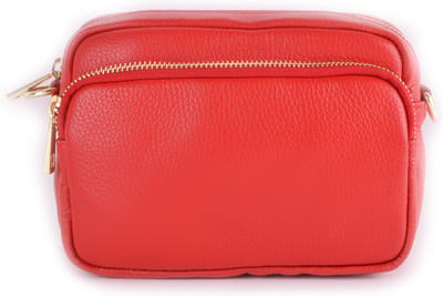 Giuliano lederen schouder tas - rood - made in Italy