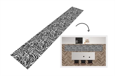 Keukenloper - Loper keuken - Patroon - Zebra - Vacht - 300x50 cm - Keukenloper vinyl